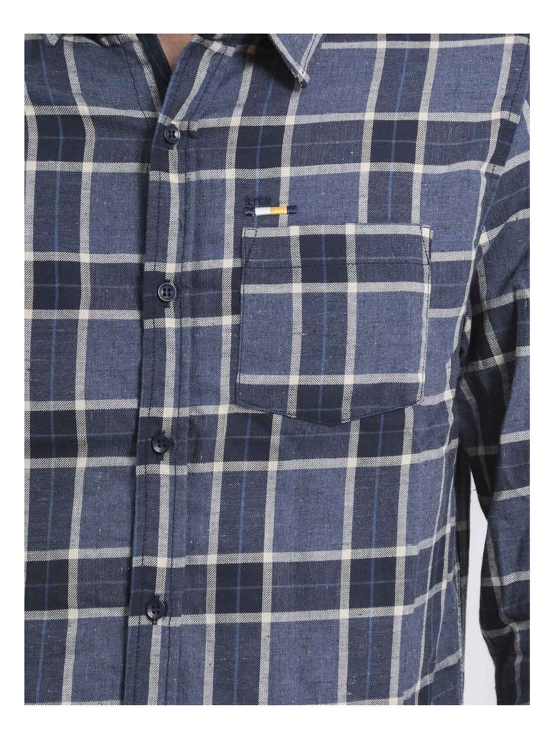 Camicia maniche lunghe a quadri TADULOR Blu marino - Kiabi