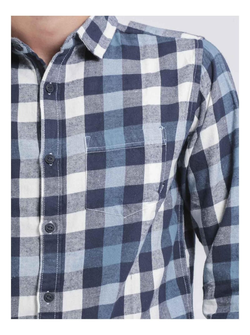 Camicia maniche lunghe a quadri TAKOS Blu marino - Kiabi