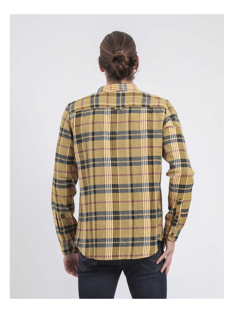 Camicia maniche lunghe a quadri TOLWIKO Giallo - Kiabi