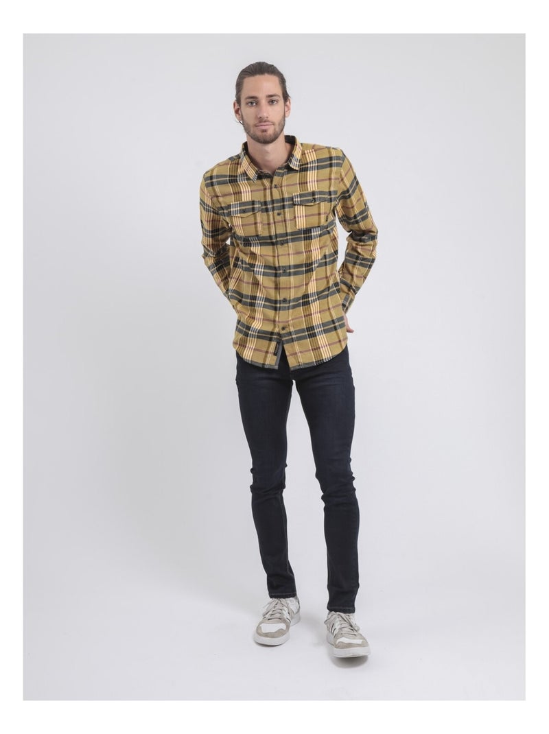 Camicia maniche lunghe a quadri TOLWIKO Giallo - Kiabi