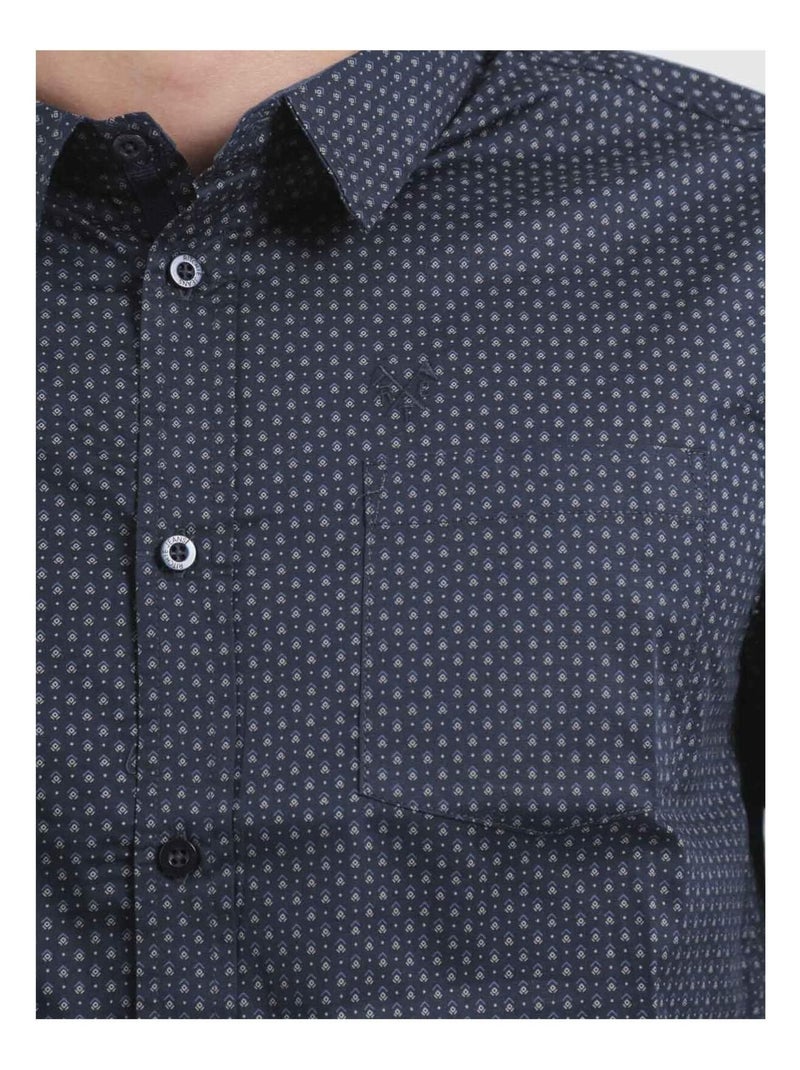 Camicia maniche lunghe con stampa TOPALGA Blu marino - Kiabi