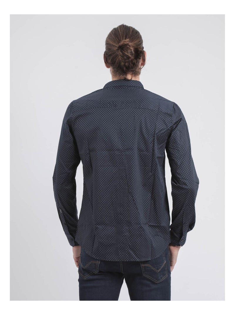 Camicia maniche lunghe con stampa TOPALGA Blu marino - Kiabi