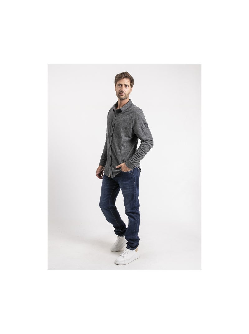 Camicia maniche lunghe cotone TALRUCK Grigio antracite - Kiabi