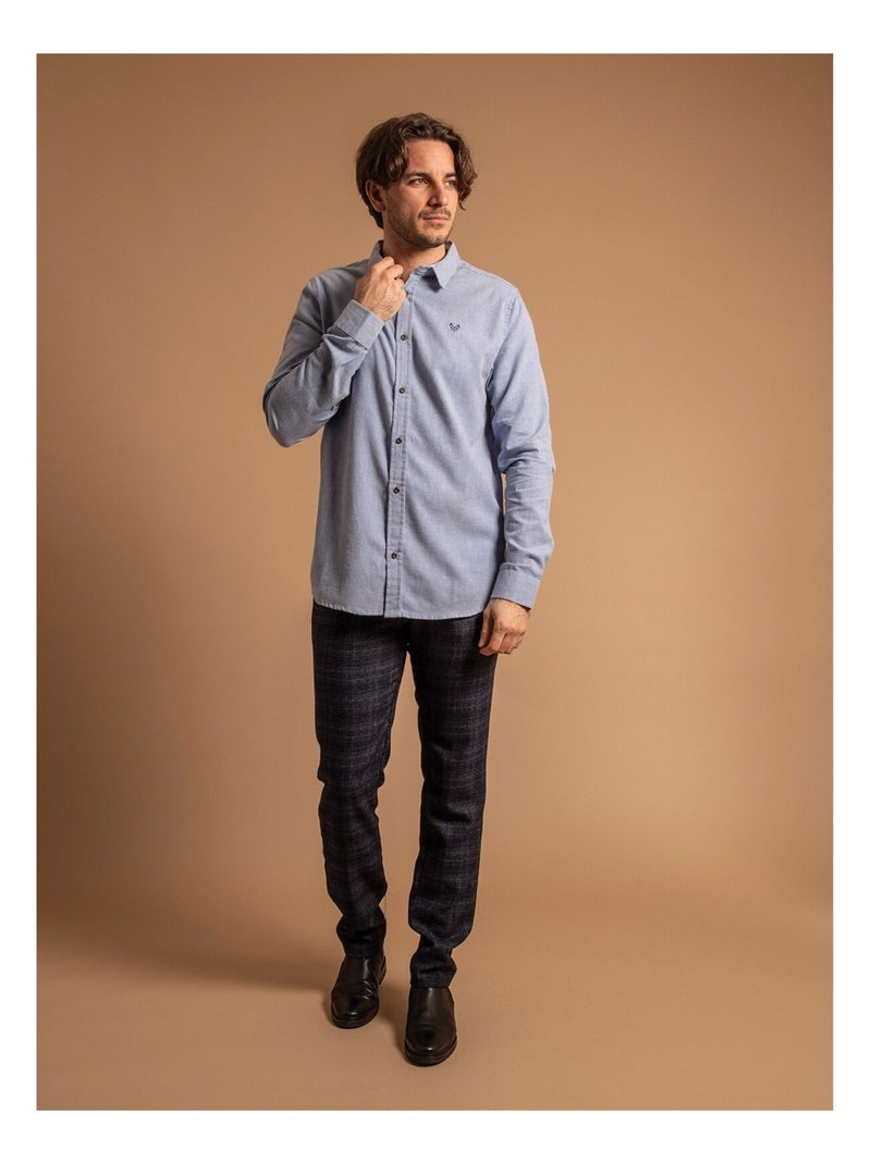 Camicia maniche lunghe in cotone TINIMAL Blu - Kiabi