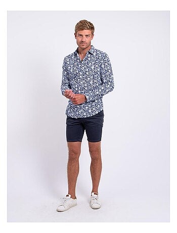 Camicia maniche lunghe puro cotone con stampa DELVILLE