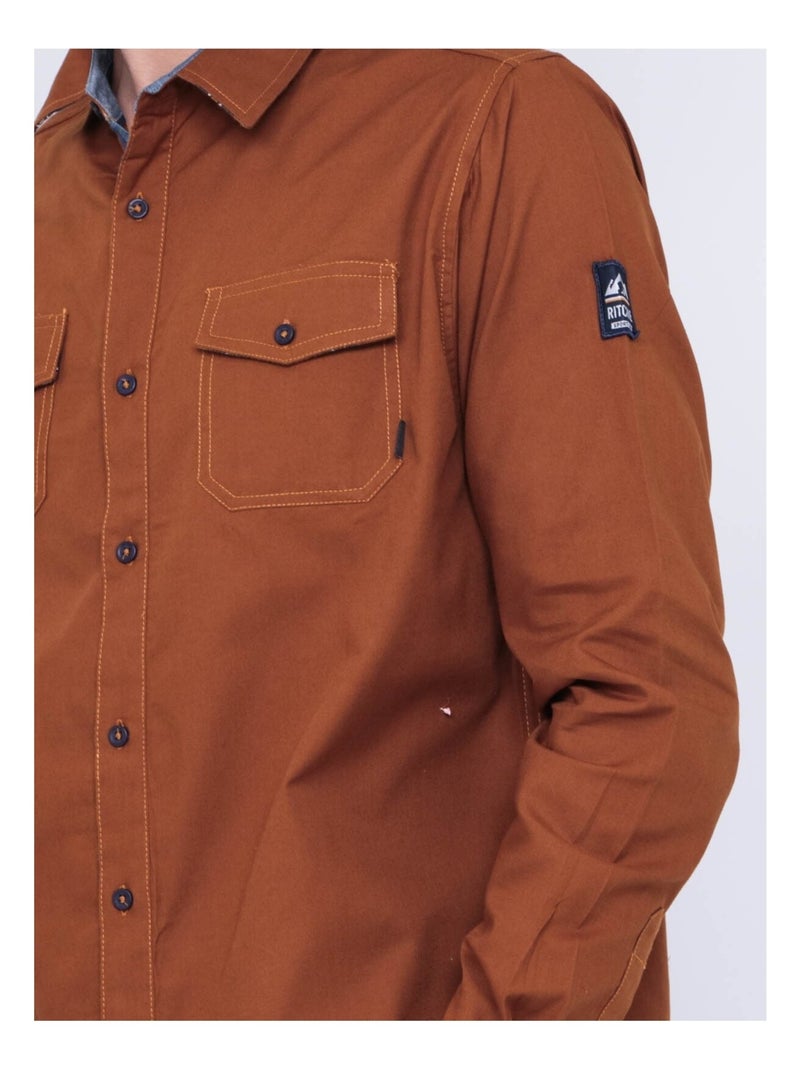 Camicia maniche lunghe TYREX Marrone - Kiabi
