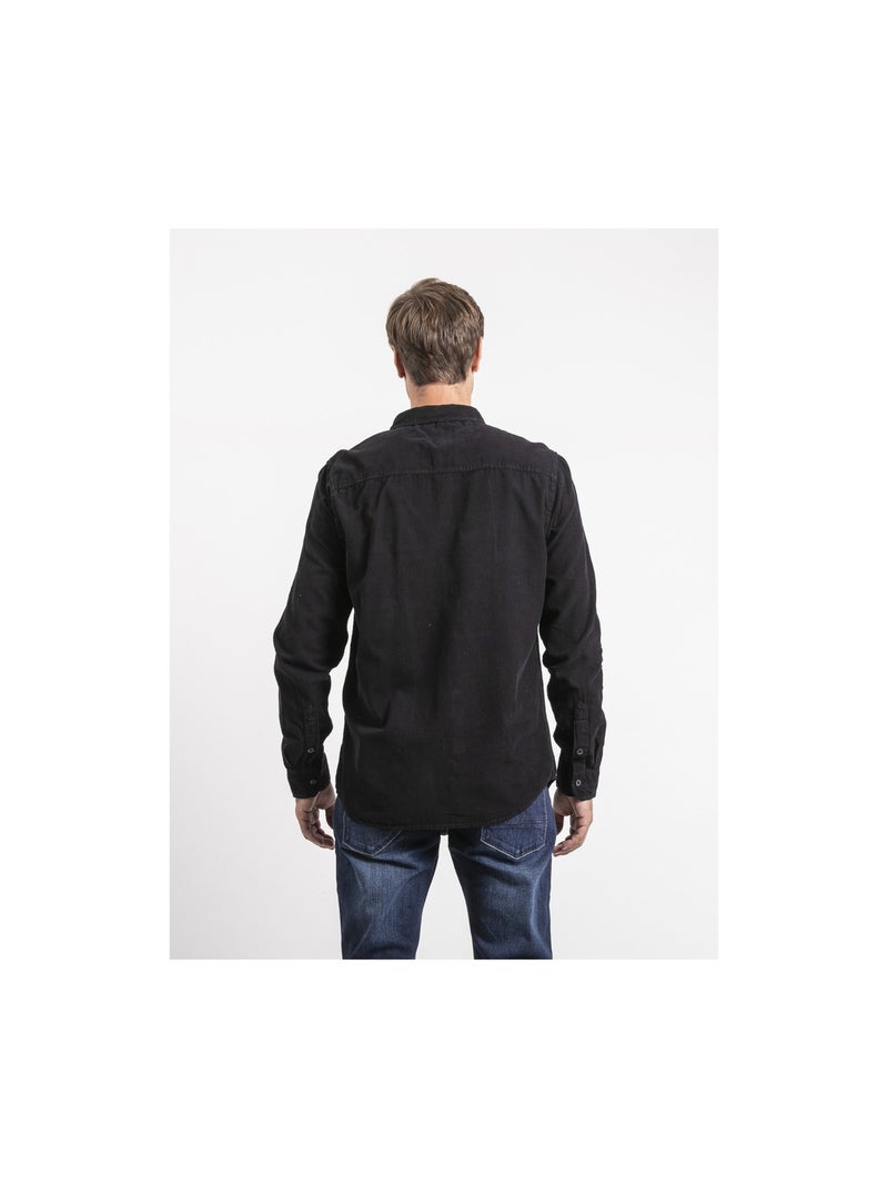 Camicia maniche lunghe velluto a coste TOROLD Nero - Kiabi