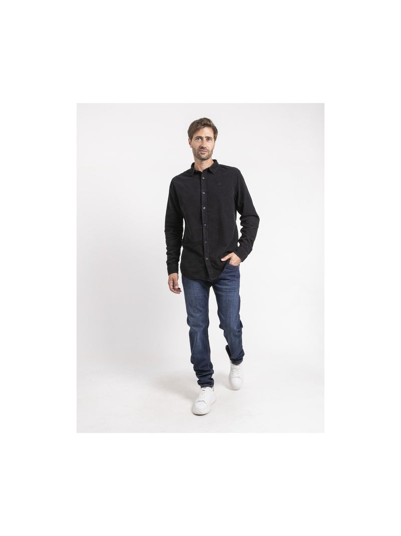 Camicia maniche lunghe velluto a coste TOROLD Nero - Kiabi