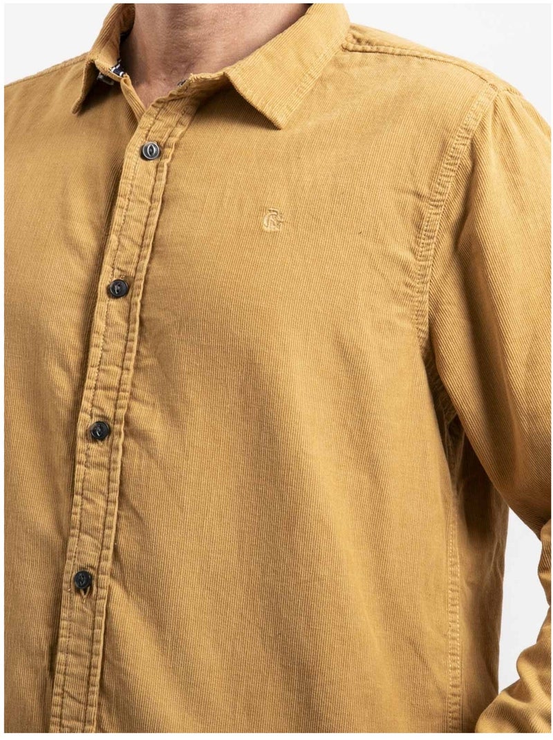 Camicia maniche lunghe velluto a coste TOROLD Senape - Kiabi
