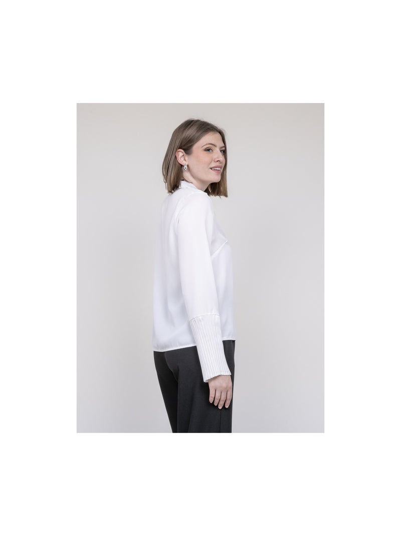 Camicia maniche plissettate OVIDE Bianco - Kiabi