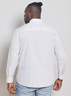 Taglie forti Uomo - Camicia micro motivi puro cotone - Kiabi