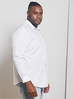 Taglie forti Uomo - Camicia micro motivi puro cotone - Kiabi