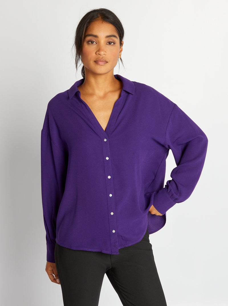 Camicia morbida con scollo a V VIOLA - Kiabi