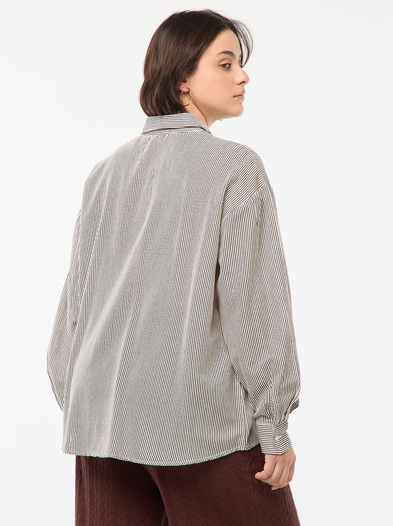 Camicia morbida in misto lino Beige - Kiabi