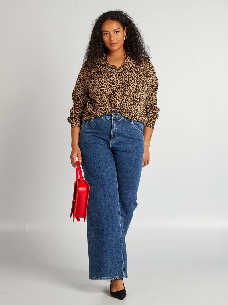 Camicia morbida in tessuto crêpe BEIGE - Kiabi