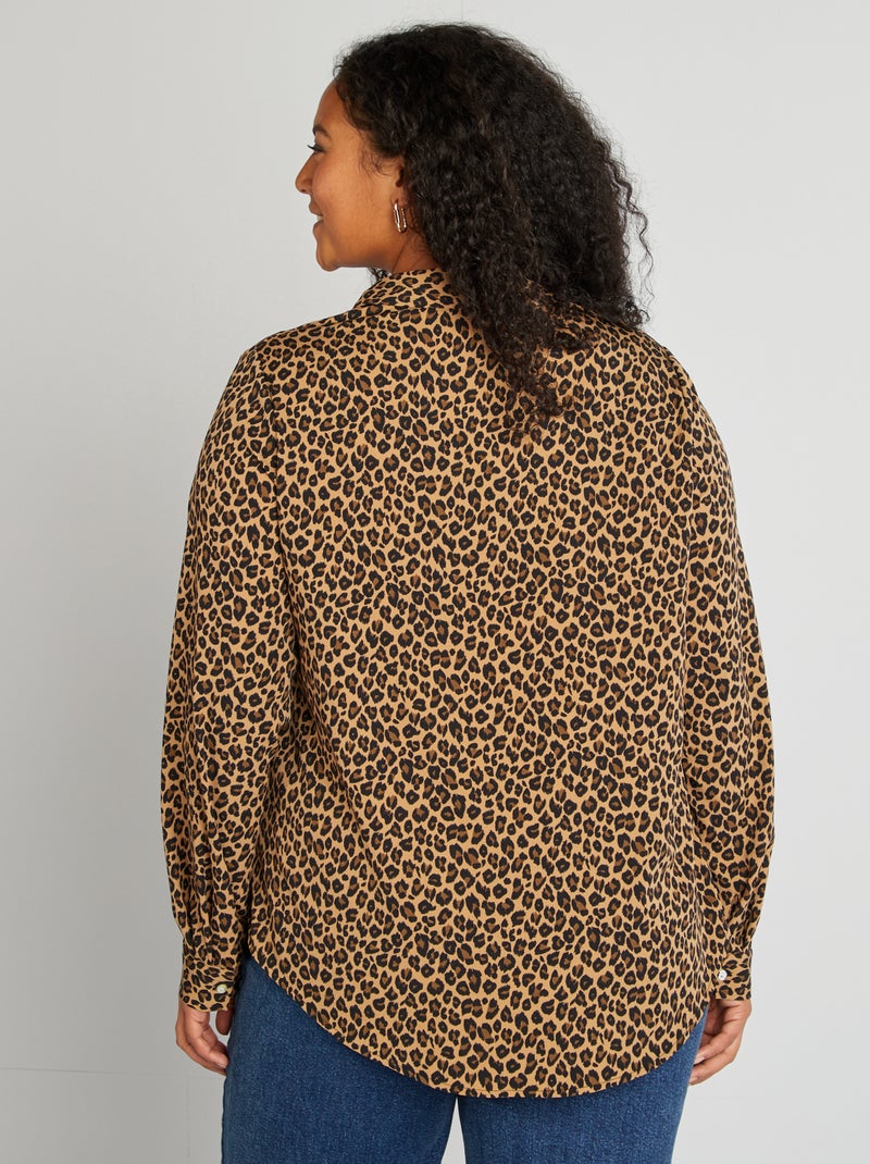 Camicia morbida in tessuto crêpe BEIGE - Kiabi