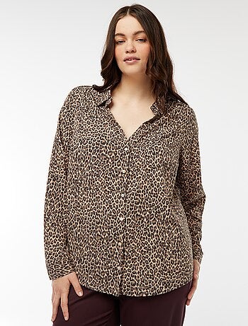 Camicia morbida in tessuto crêpe