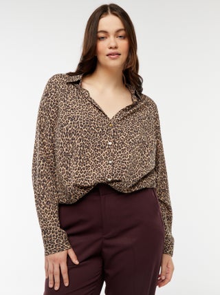 Camicia morbida in tessuto crêpe