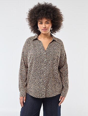 Camicia morbida in tessuto crêpe