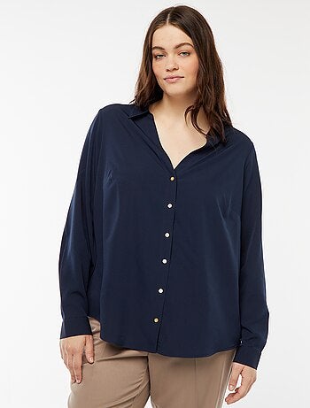Camicia morbida in tessuto crêpe