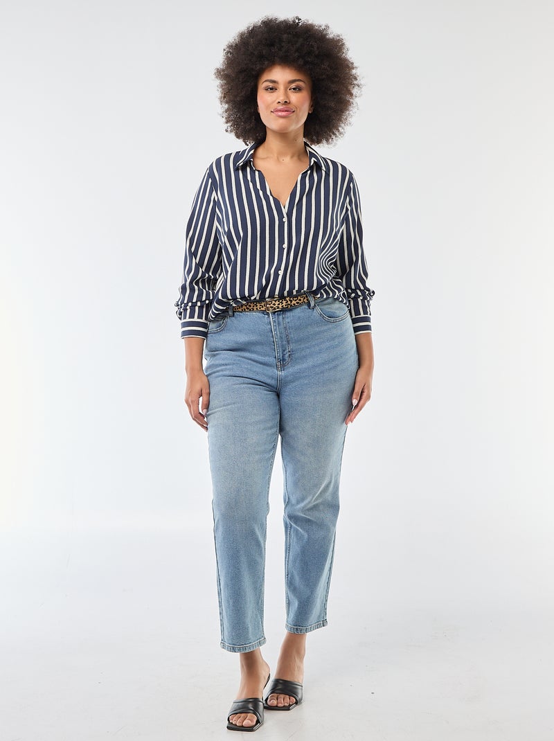 Camicia morbida in tessuto crêpe Blu - Kiabi