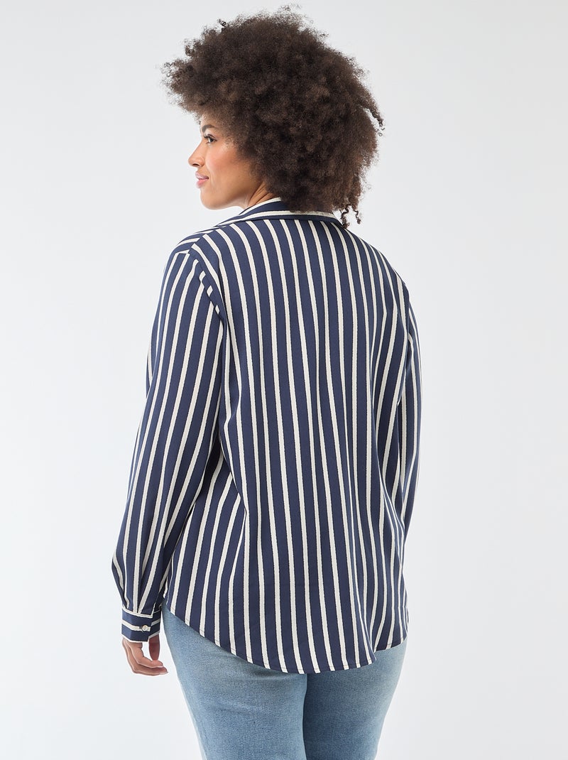 Camicia morbida in tessuto crêpe Blu - Kiabi
