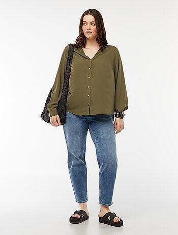 Camicia morbida in tessuto crêpe
