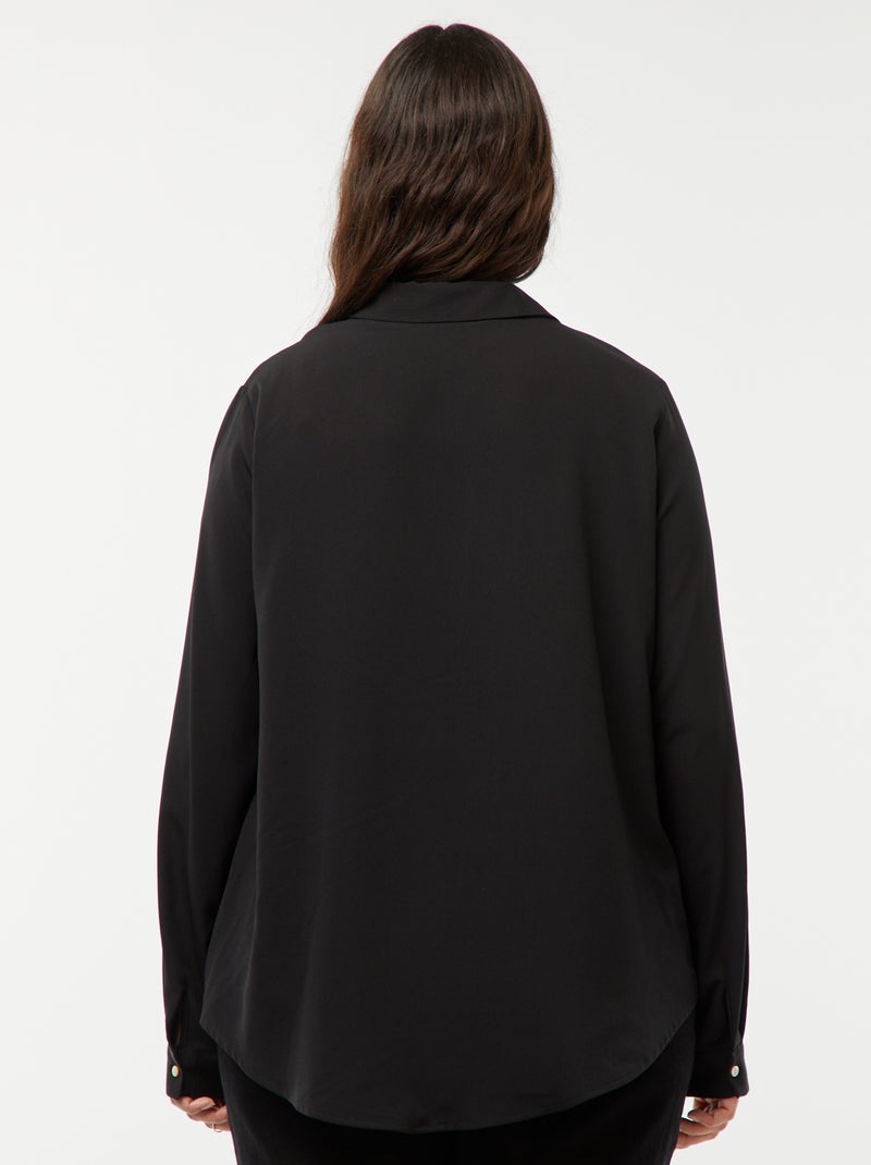 Camicia morbida in tessuto crêpe NERO - Kiabi