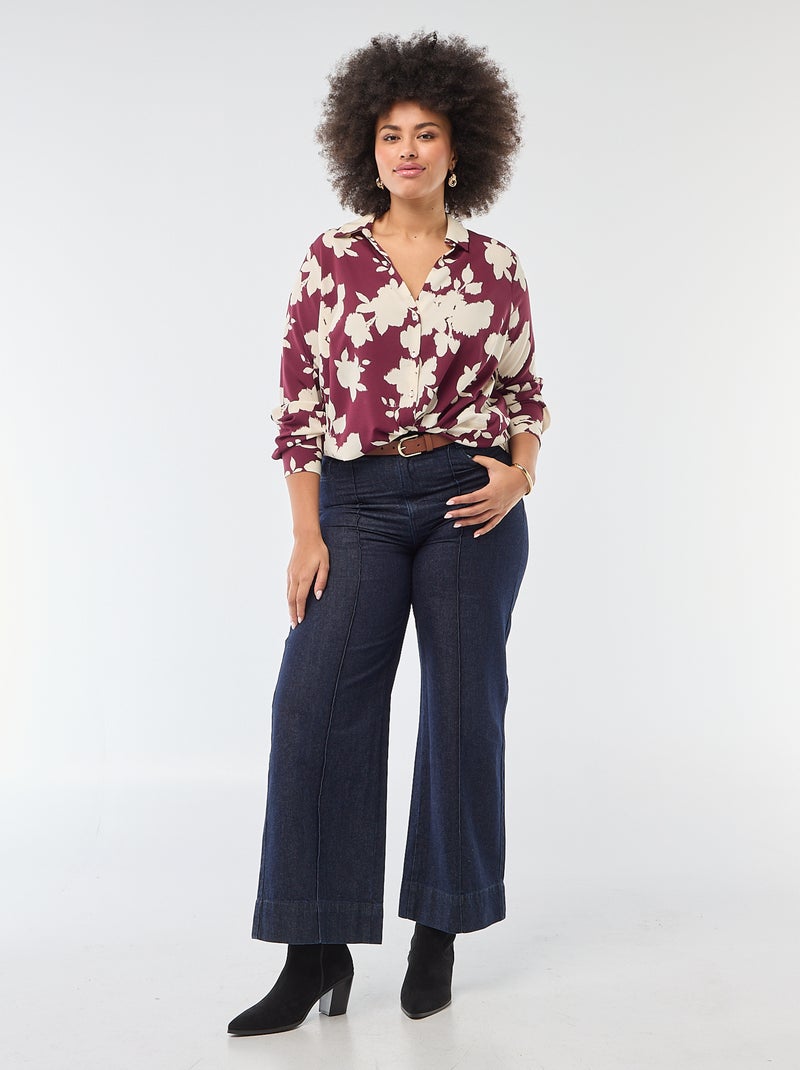 Camicia morbida in tessuto crêpe Rosso - Kiabi
