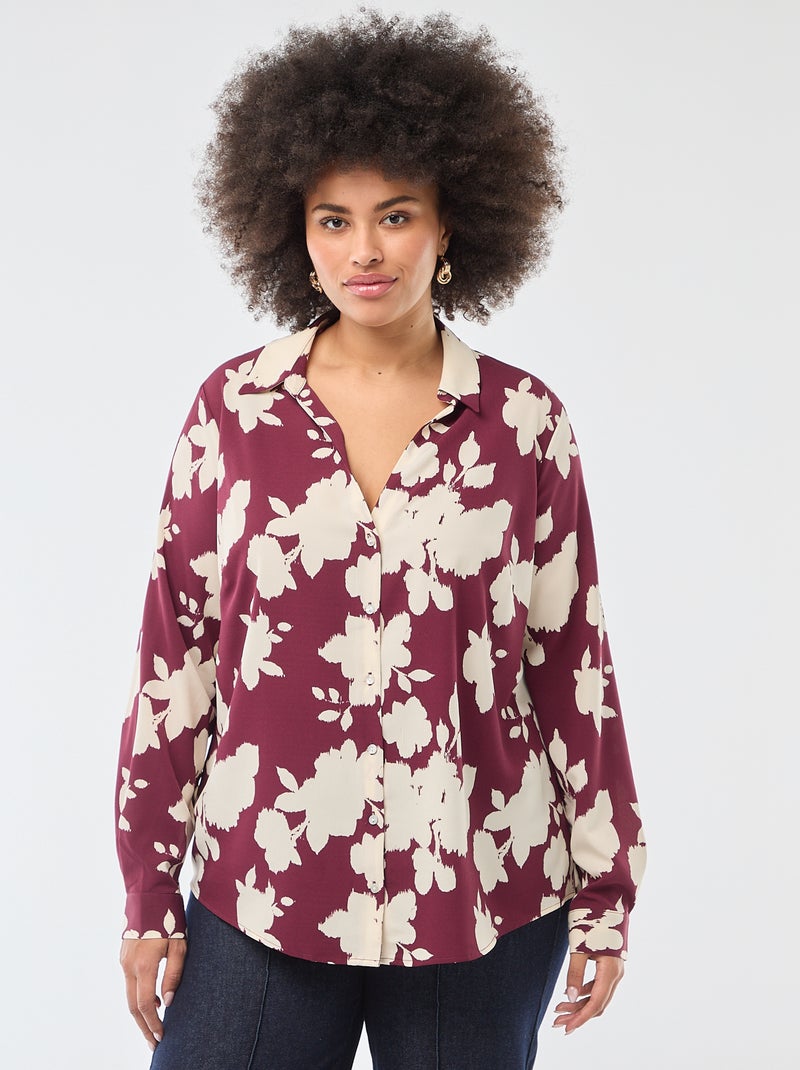 Camicia morbida in tessuto crêpe Rosso - Kiabi