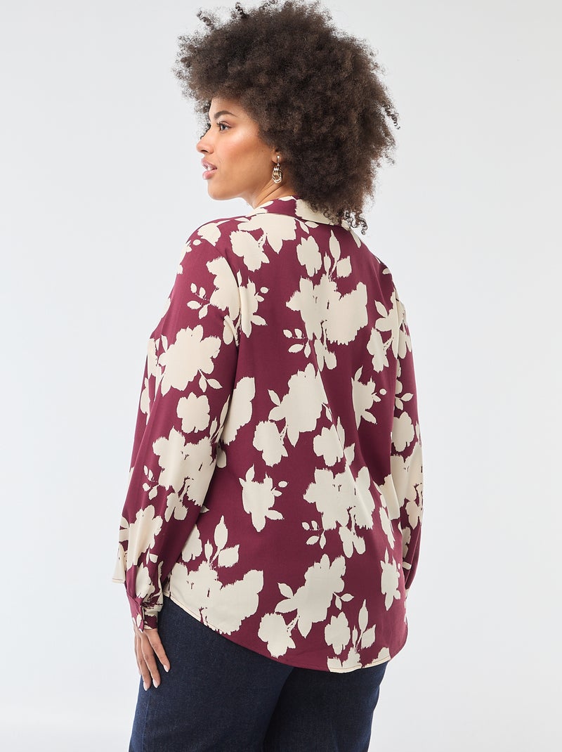 Camicia morbida in tessuto crêpe Rosso - Kiabi