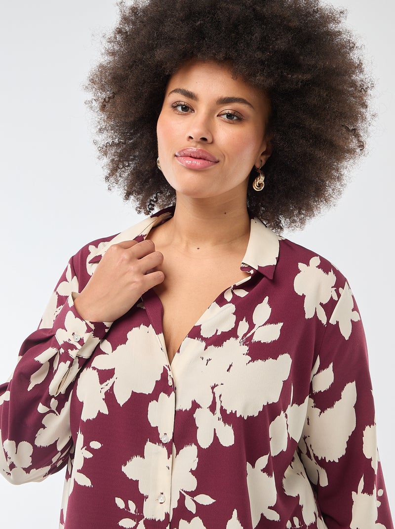Camicia morbida in tessuto crêpe Rosso - Kiabi