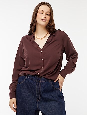 Camicia morbida in tessuto crêpe