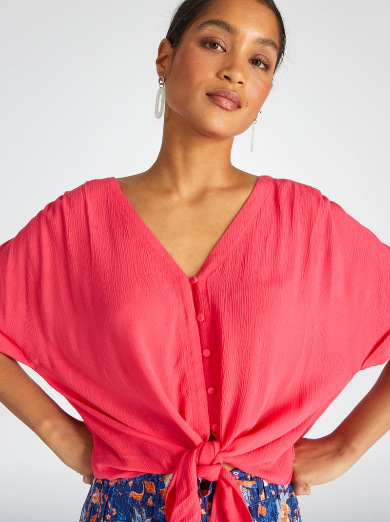Camicia morbida in tessuto effetto crêpe Rosa - Kiabi