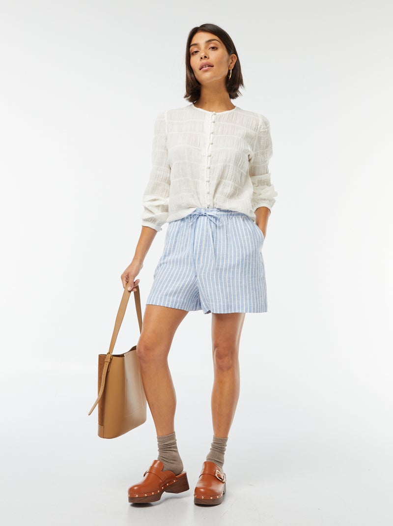Camicia morbida in tessuto fantasia Beige - Kiabi