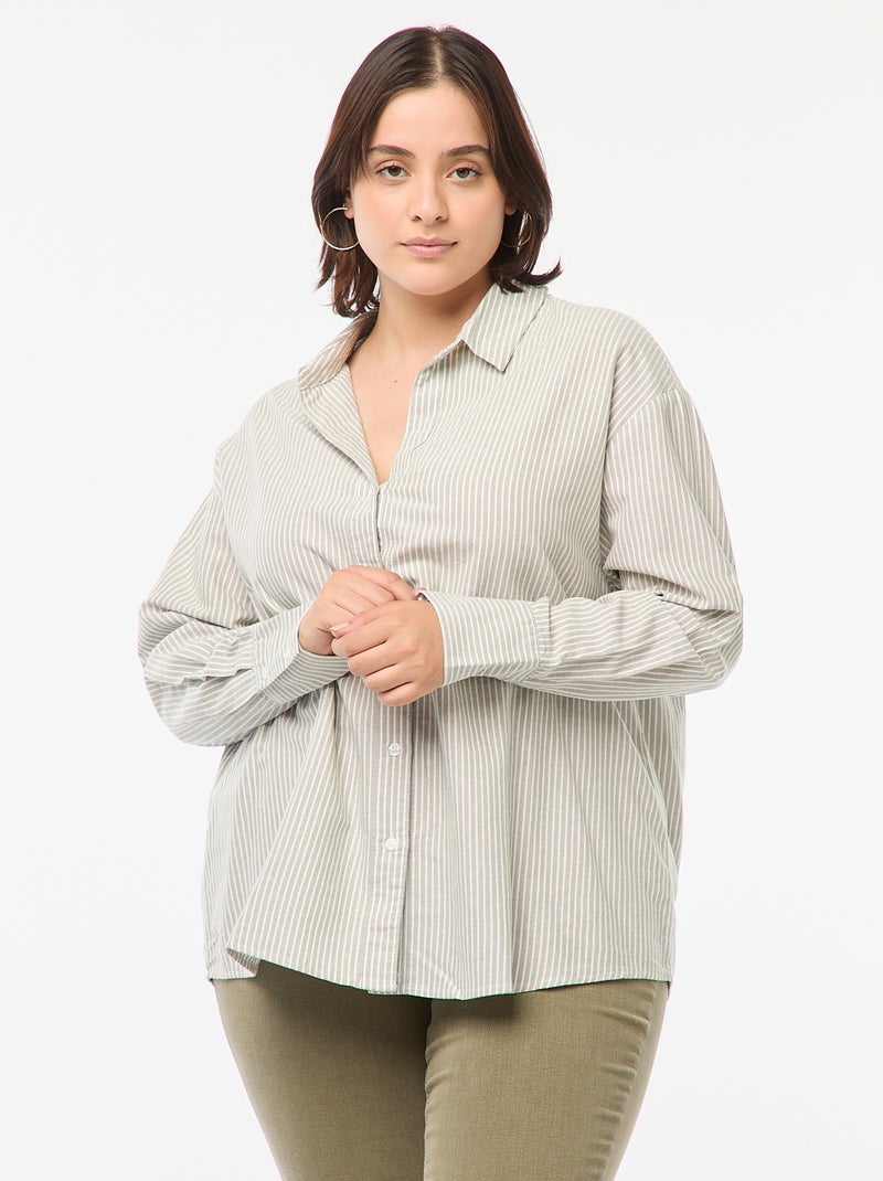 Camicia morbida Oxford Kaki - Kiabi