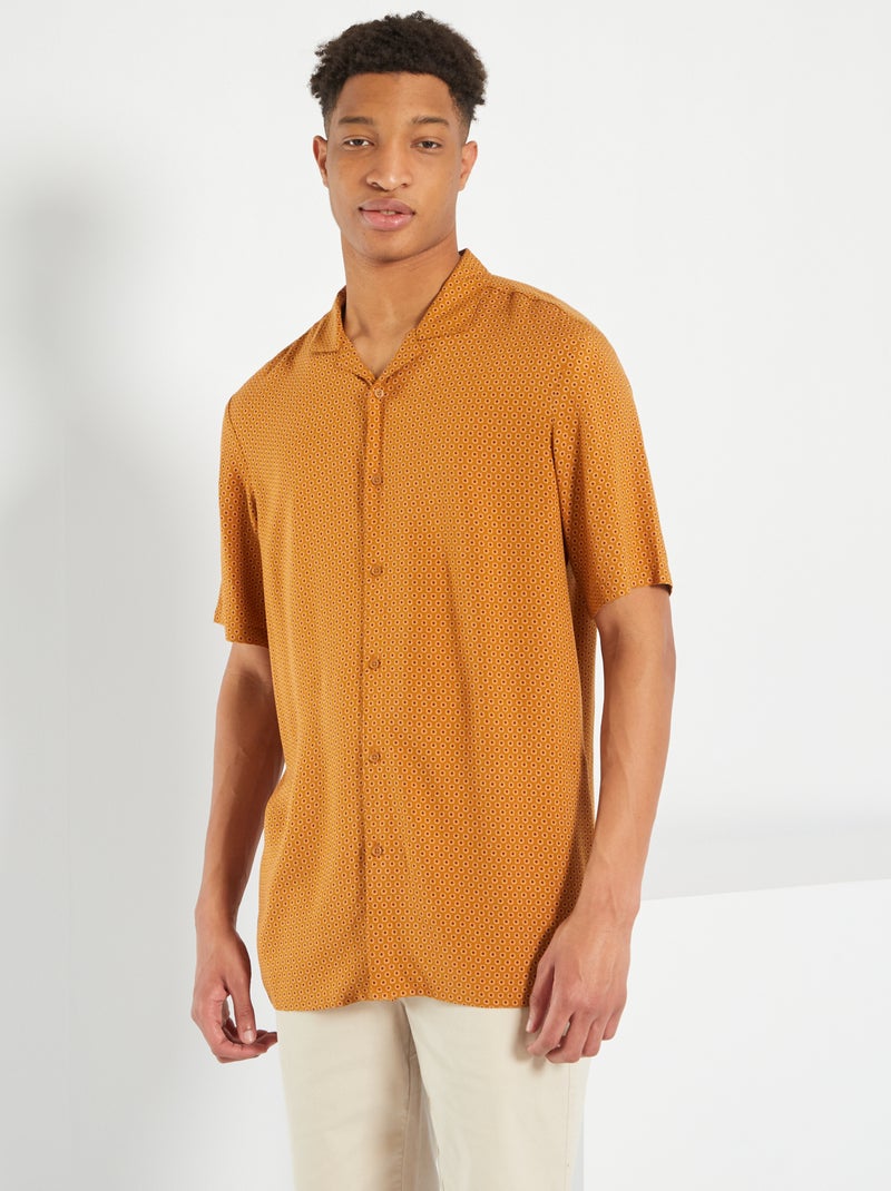 Camicia morbida stampata +190 cm GIALLO - Kiabi