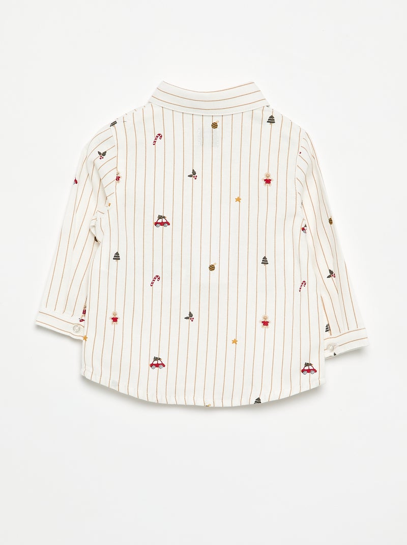 Camicia 'Natale' in flanella Bianco - Kiabi