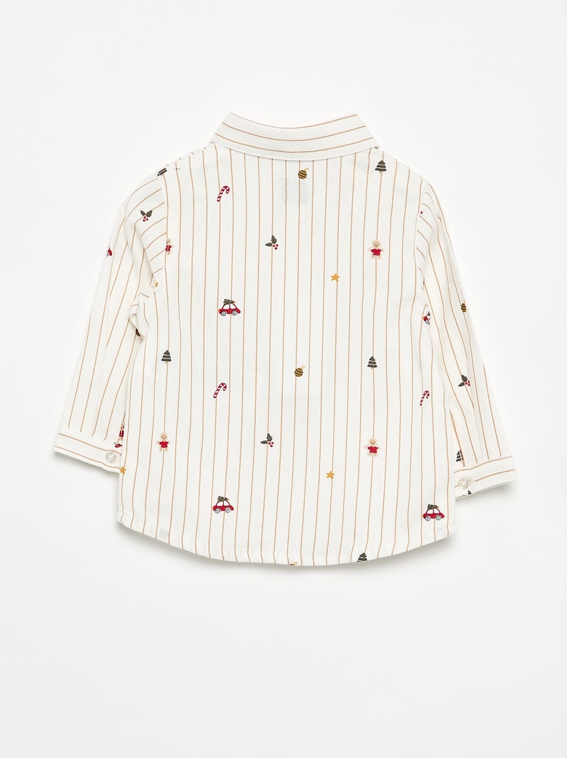 Camicia natalizia in flanella Bianco - Kiabi