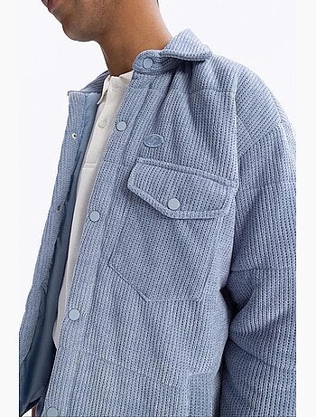 Camicia overshirt da uomo imbottita testurizzata giesto