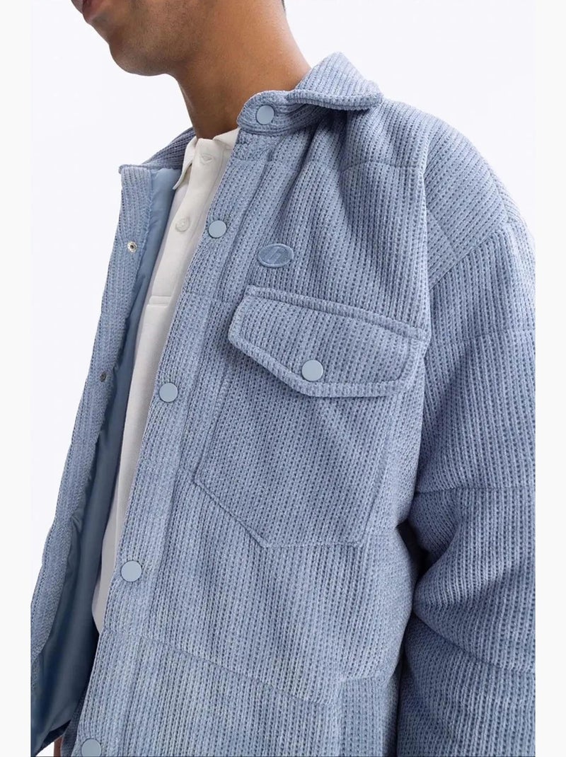 Camicia overshirt da uomo imbottita testurizzata giesto Blu cielo - Kiabi