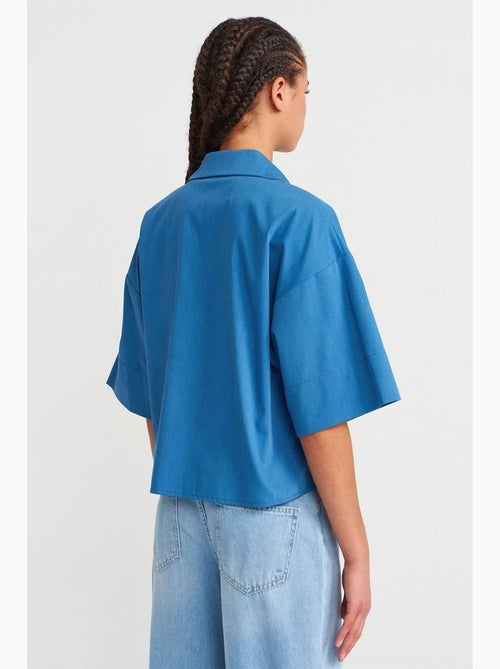 Camicia overshirt in crepe cropped oversize dilvin - Kiabi Camicia overshirt in crepe cropped oversize dilvin - Kiabi