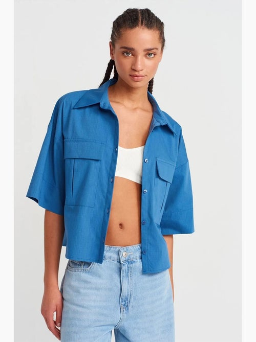 Camicia overshirt in crepe cropped oversize dilvin - Kiabi Camicia overshirt in crepe cropped oversize dilvin - Kiabi