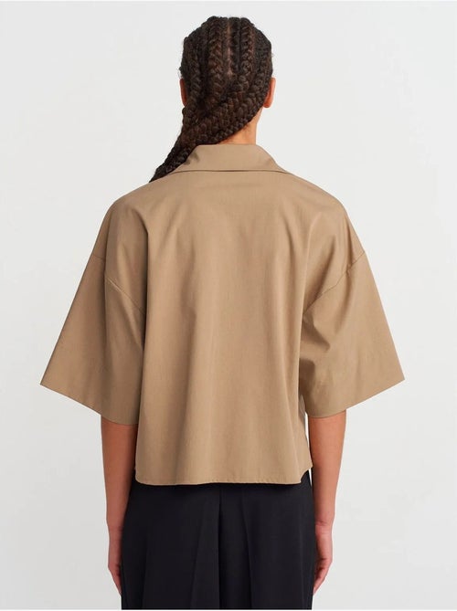 Camicia overshirt in crepe cropped oversize dilvin - Kiabi Camicia overshirt in crepe cropped oversize dilvin - Kiabi