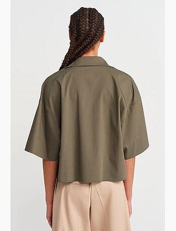 Camicia overshirt in crepe cropped oversize dilvin