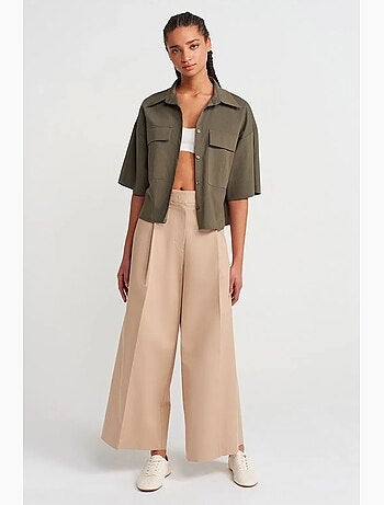 Camicia overshirt in crepe cropped oversize dilvin