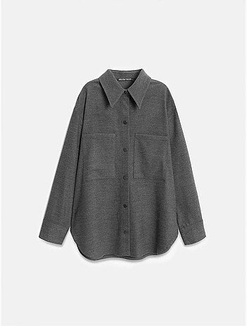 Camicia overshirt in maglia oversize a maniche lunghe dilvin