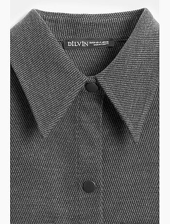 Camicia overshirt in maglia oversize a maniche lunghe dilvin
