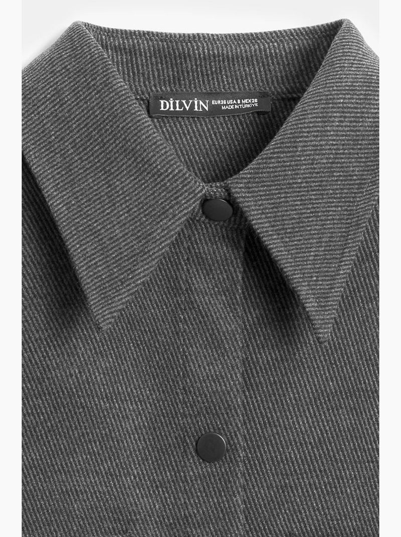 Camicia overshirt in maglia oversize a maniche lunghe dilvin Grigio nero - Kiabi