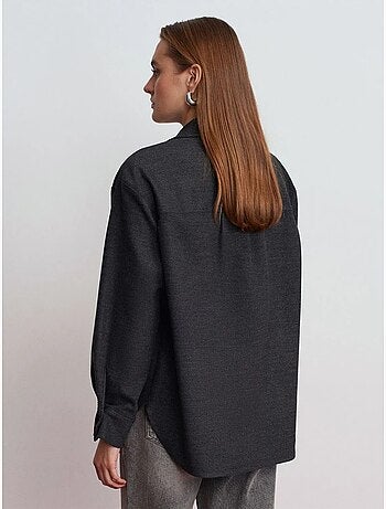 Camicia overshirt in maglia oversize a maniche lunghe dilvin
